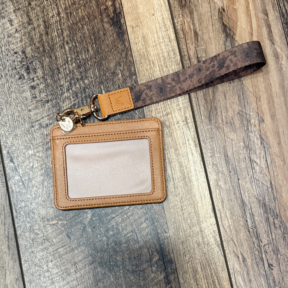Walli Case Brown Leather ID Card Holder with Wrist Strap